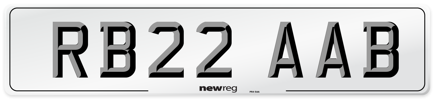 RB22 AAB Number Plate from New Reg